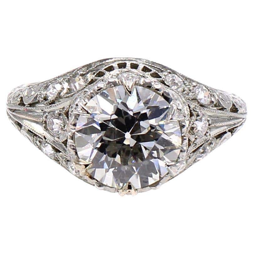 Ethical, Custom Ring-Platinum Filigree Ring with Old European Cut Diamonds  | Toronto, Canada | FTJCo Fine Jewellers & Goldsmiths | Toronto Jewelry  Store